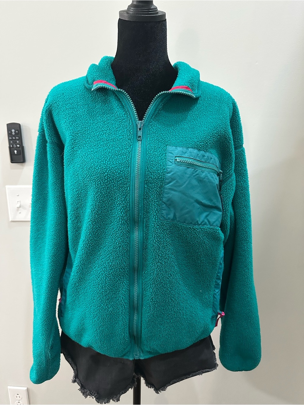 Vintage Teal Full-Zip Fleece Jacket - Women's
